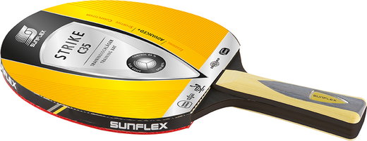 Sunflex Trainings-Tischtennisschläger Strike C35 - mit 2,0mm Schwamm und Taipan-Belag, ITTF zugelassen - 1 Schläger